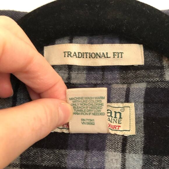 Vintage LL Bean Plaid Flannel Button Down Long Sleeve Shirt Shacket - Picture 7 of 7
